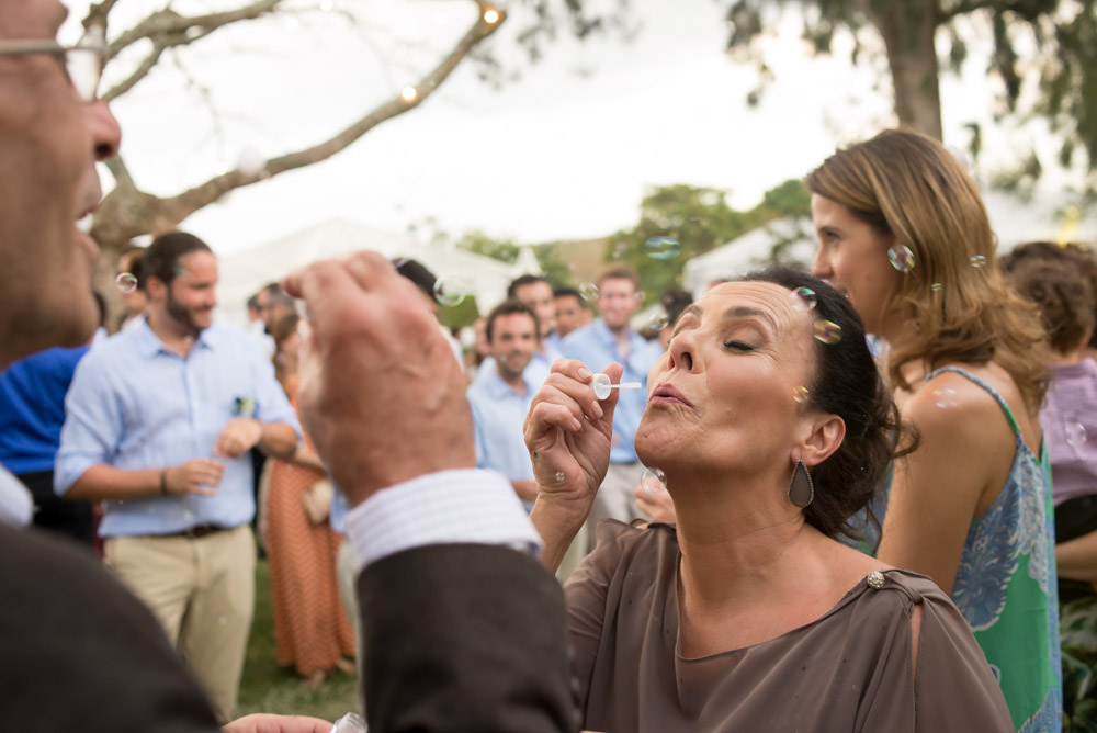 Photo taken with the Nikon 35mm f2D of parents of bride and groom at end of wedding ceremony