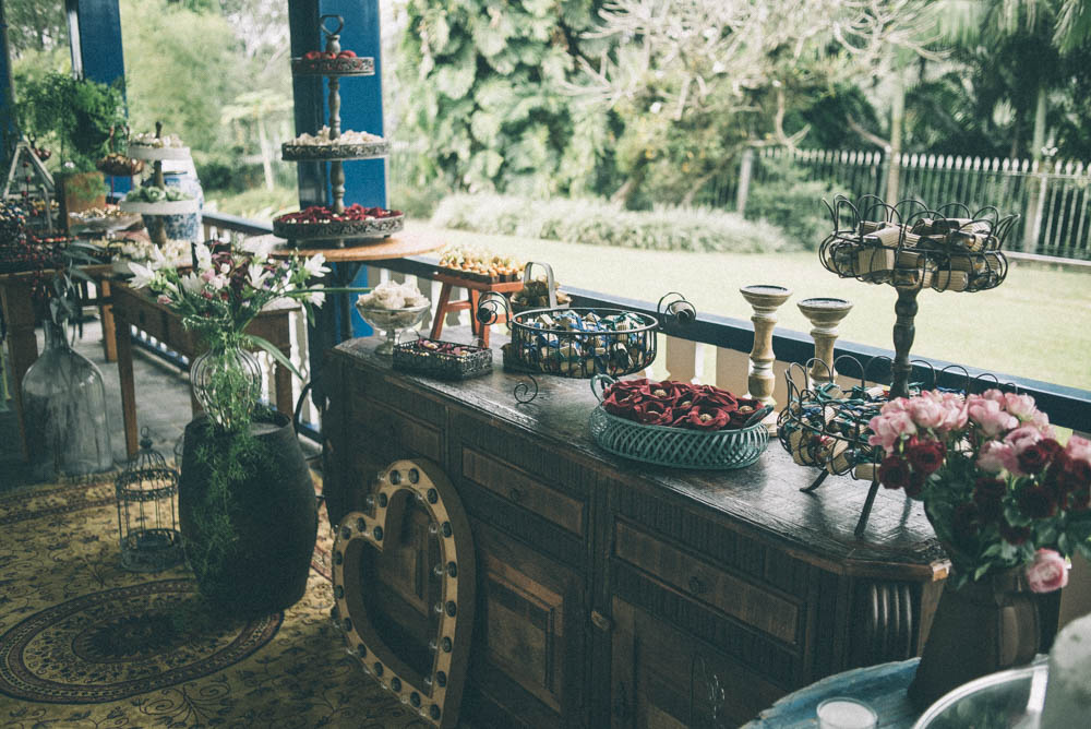 Image of the sweets for wedding guests at an outdoor wedding