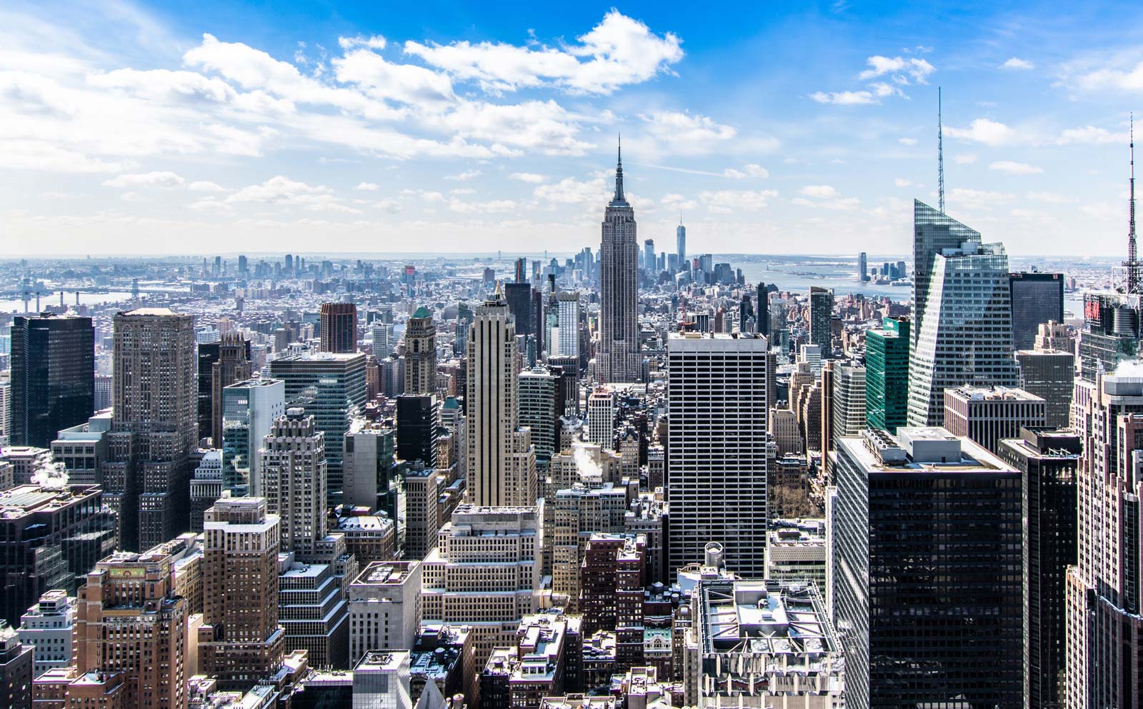 The skyline of New York City from up high.