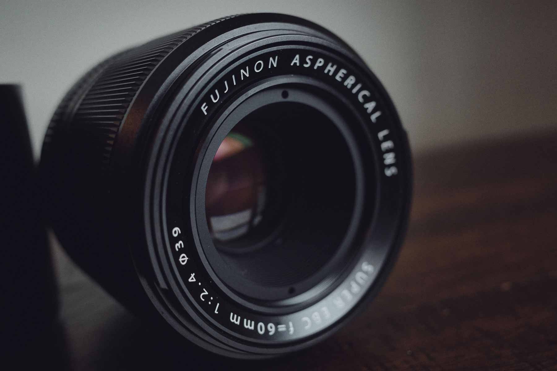 Front side angle of the Fujifilm XF 60mm f/2.4 R Macro Lens.